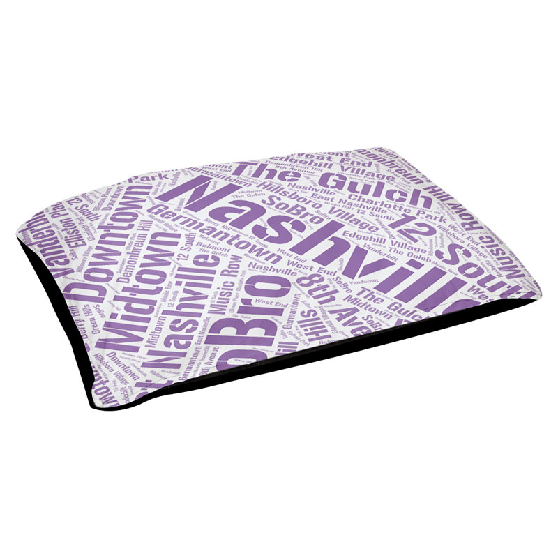 Coussin de chien « districts », Grand (l 40 po x P 30 po x H 14 po), Mauve, Nashville