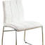 Chaises de salle à manger à hauteur de comptoir contemporaines rembourrées blanches avec base - 2 pièces