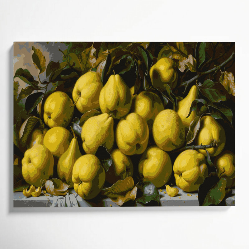 Fruit, coing brun, art mural sur toile, H 20 po x l 30 po