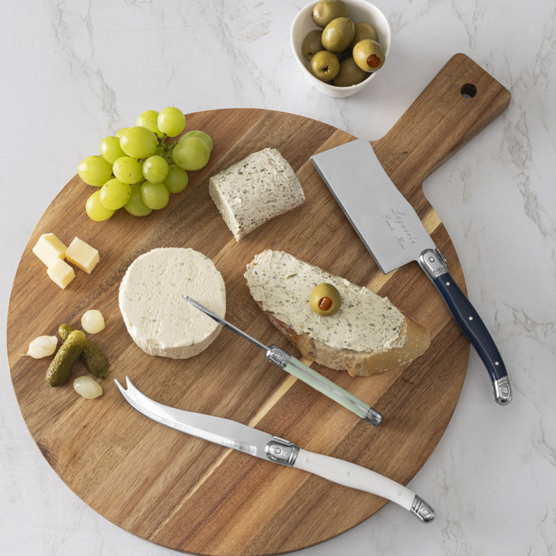 Ensemble de 3 couteaux à fromage Laguiole French Home - Sel de mer, Blanc / Vert / Bleu