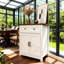 Style Barn - Armoire avec porte avec tiroir pour balcon, salle à manger et salon, cuisine blanche moderne avec rangement, poignées en métal noir pour salle de bain-131142606