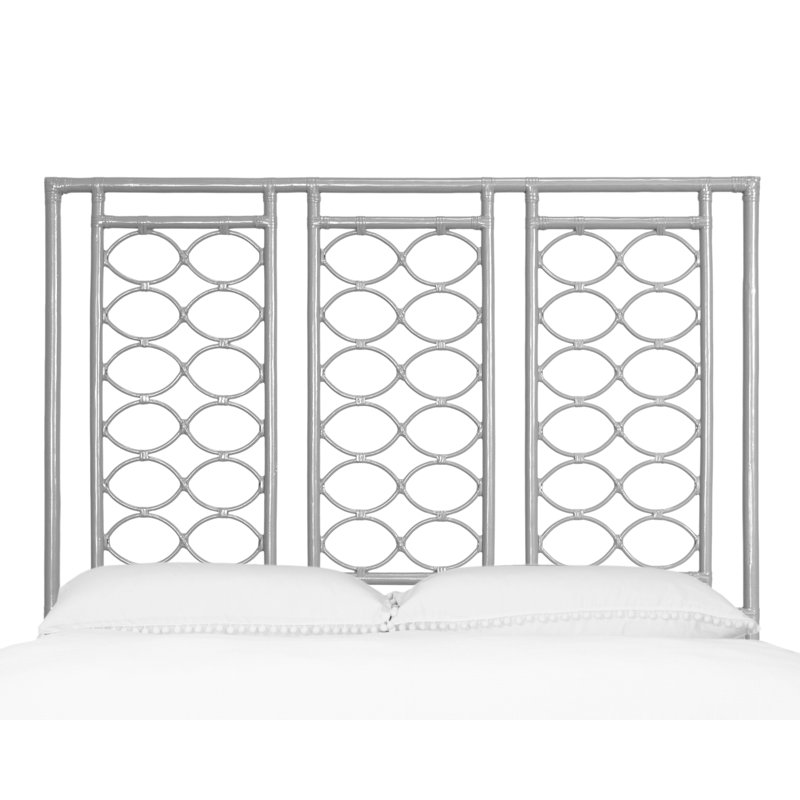 Infinity Wicker/Rattan Open-Frame Headboard, Queen, Light Gray