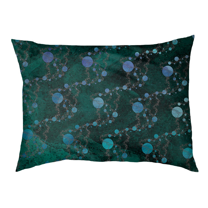 Coussin de concepteur de planète stars Byrge, l 42,5 po x L 32,5 po, Vert foncé