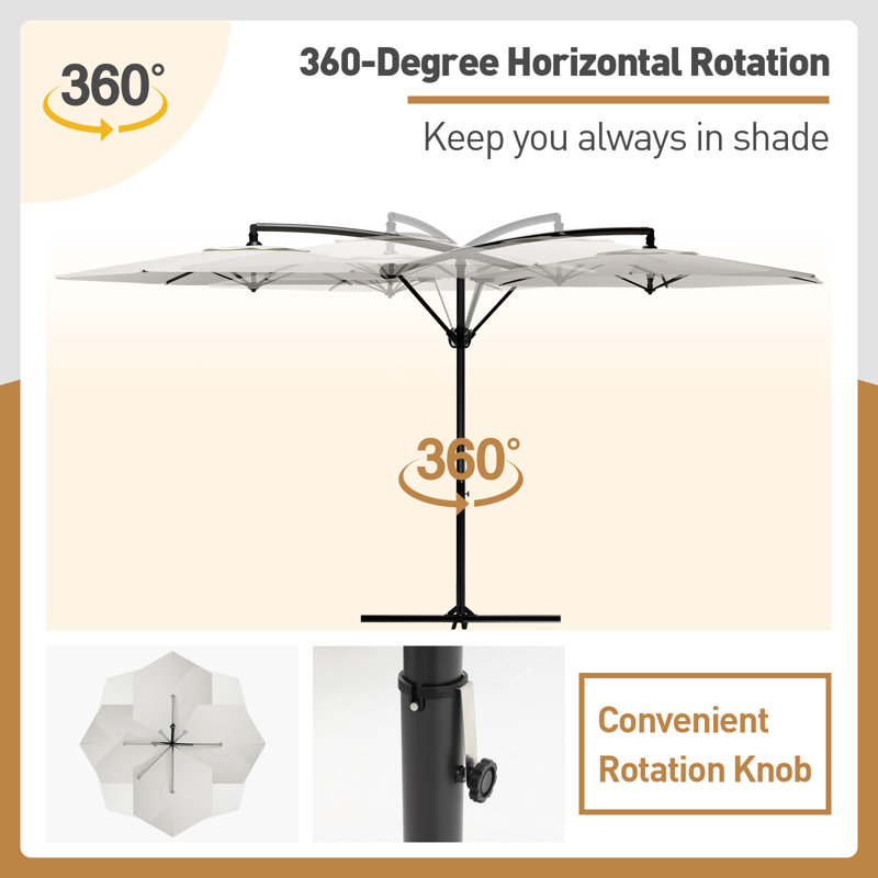 Parasol de patio extérieur 9 ', Blanc
