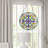 20.5”H Multicolored Round Stained Glass Window Panel