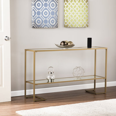 Luisdavid 52'' Glass Top Console Table