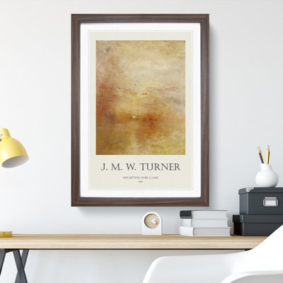 Sun Setting Over A Lake by Joseph-Mallord William Turner - Single Picture Frame Print