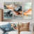 Toile naturelle avec cadre flottant