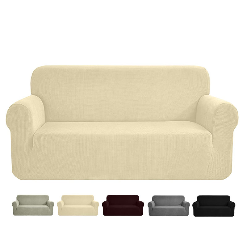 Housse pour canapé à coussins carrés / rectangulaires, Mélange de polyester beige, H 14 po x l 12 po x P 5 po