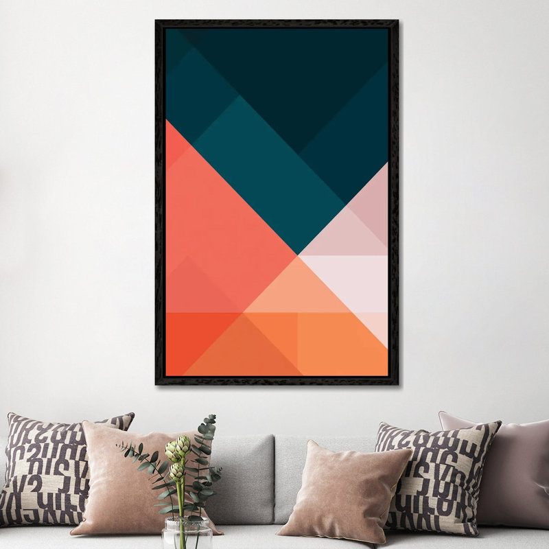 Geometric XVIIVIII - Print on Canvas, Black Framed, 152.5 cm H x 101.5 cm W