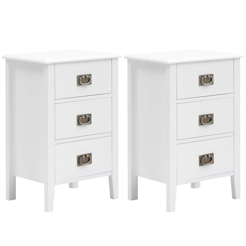 Rameesha 40cm W Bedside Table, White