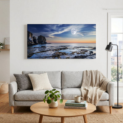 Ensemble de 1 tableau sur toile « Côte au clair de lune »