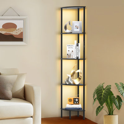 67" Floor Lamp with LED Lights, Touch & Remote Control, 3 Color Temperature, Dimmable Tall Corner Bookcase