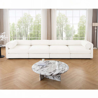 Canapé modulaire modulaire avec rangement, dossier cylindrique et accoudoirs. Siège confortable, durable et de soutien