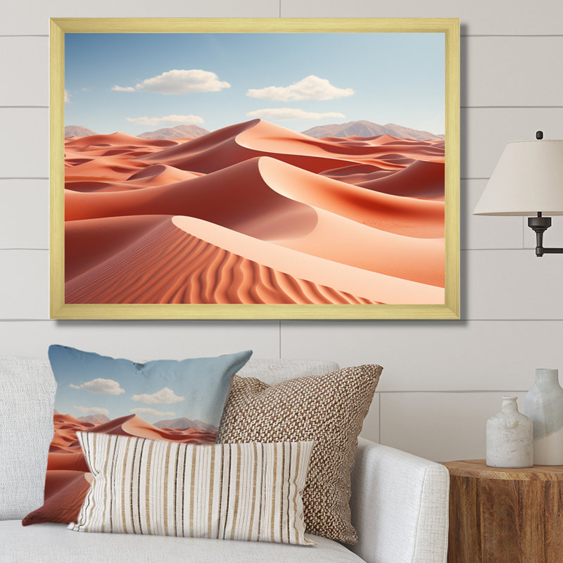Desert Infinity Dunes II sur toile, Encadrement doré, H 34 po x l 44 po x P 1,5 po