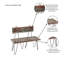 Banc de jardin en fer intérieur/extérieur