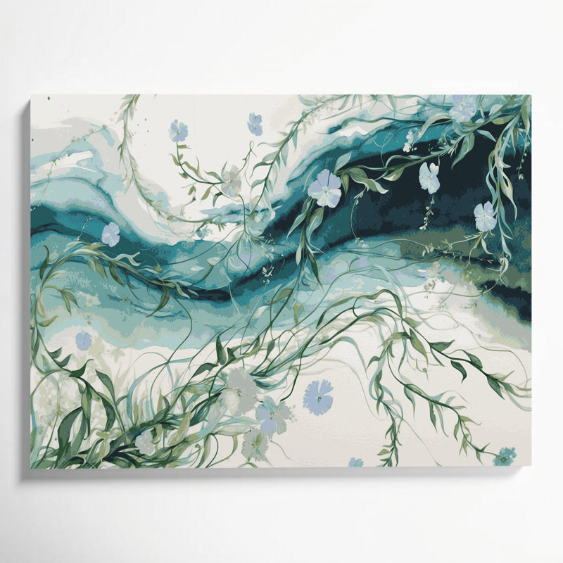 «Coastal Coastal Vines», art mural sur toile beige, H 20 po x l 24 po