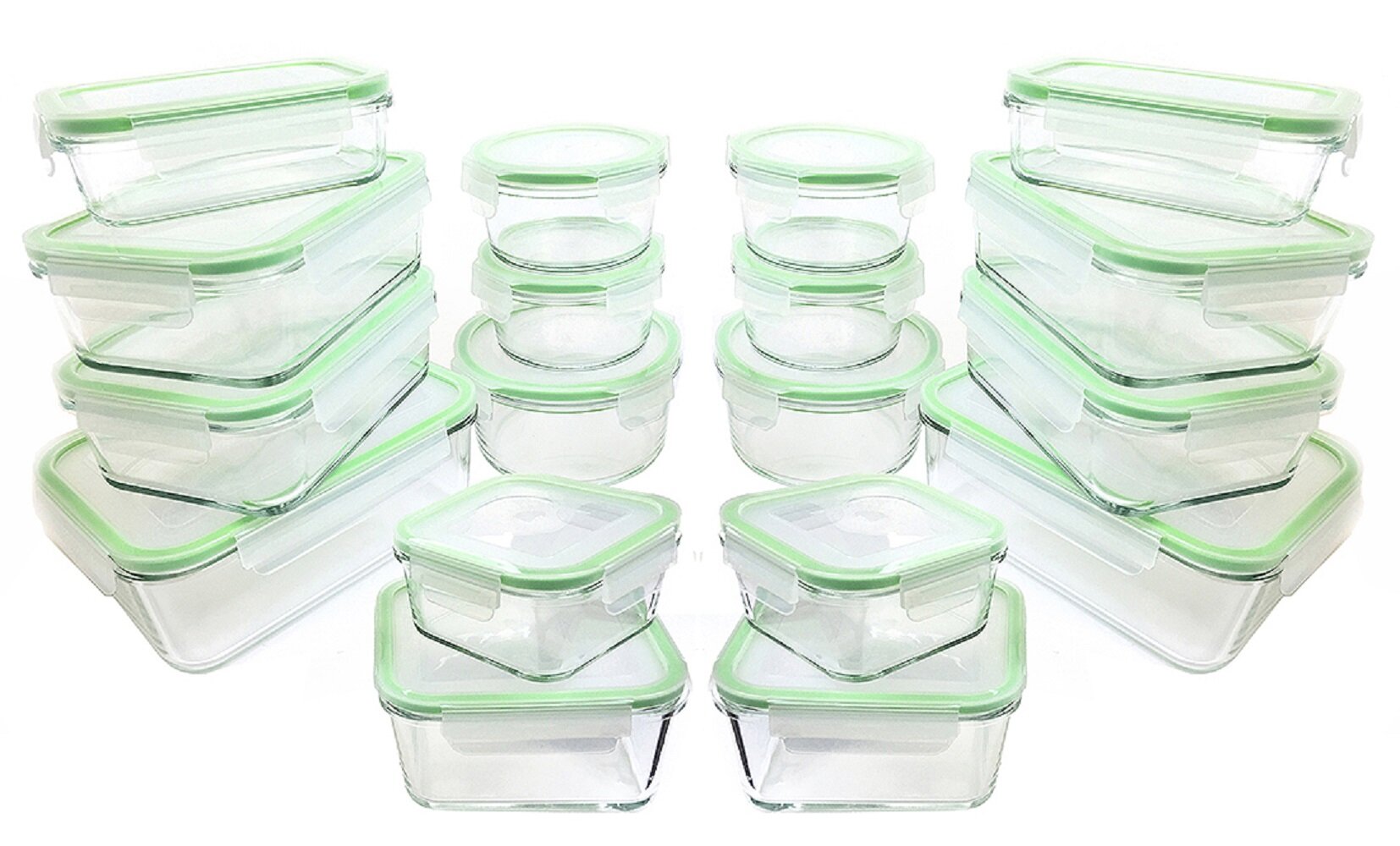  Pyrex Meal Prep Simply Store Glass Rectangular and Round Food  Container Set (18-Piece, BPA-free), Multicolor: Home & Kitchen