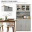 Armoire de cuisine pratique avec support pour micro-ondes, huche de cuisine avec tiroirs et tablettes réglables