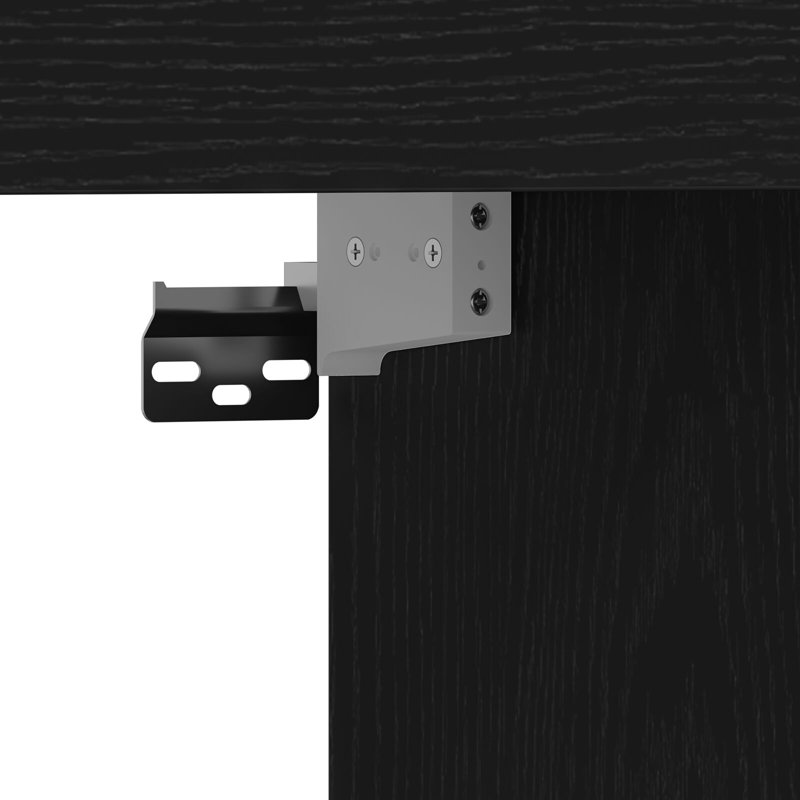 vidaXL TV Cabinet with Shelf Wall-mounted with Storage Engineered wood Unit, Black Oak