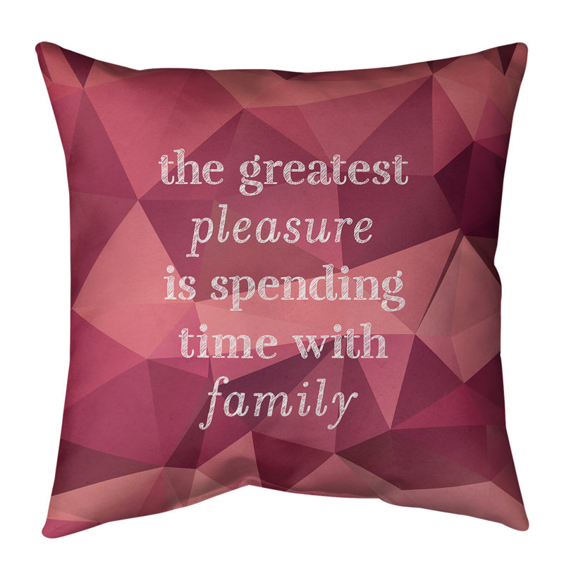 Reversible Throw Pillow, Pink/Peach, 40" x 40"