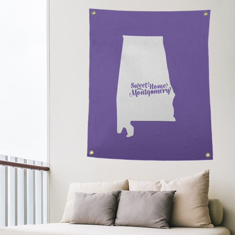 Tapisserie murale montgomery alabama, H 80 po x l 59 po, Mauve