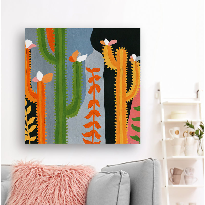 Reproduction d’art sur toile tendue « Colorful Cactuses » par Marmont Hill, H 40 po x l 40 po x P 1,5 po