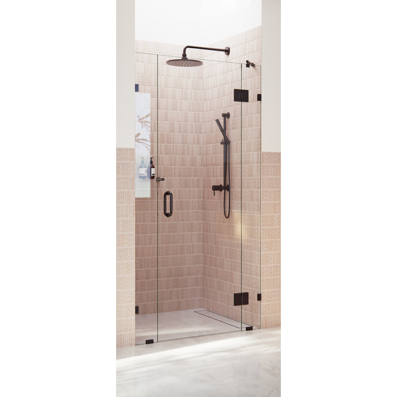 Stellar 40.5 in. x 78 in. Fully Frameless 3 Panel Inline Hinge Shower Door, Oil Rubbed Bronze