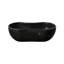 Lavabo vasque en marbre naturel gris foncé, forme ondulée organique de 23,6 po, une pièce, finition mate pour la salle de bain