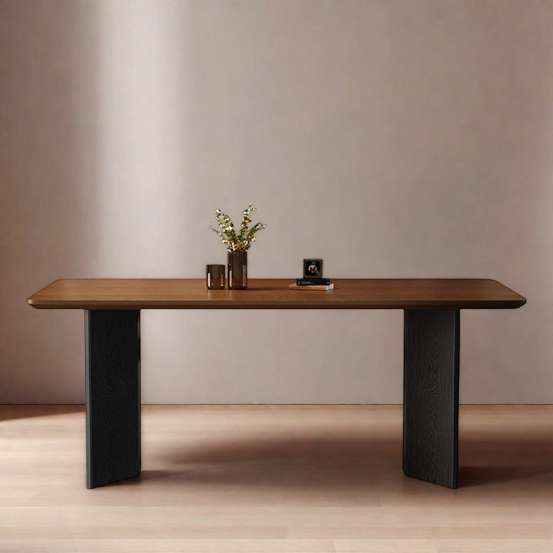 Modern simple rectangular solid wood dining table, 29.5"H x 70.8"L x 35.4"W