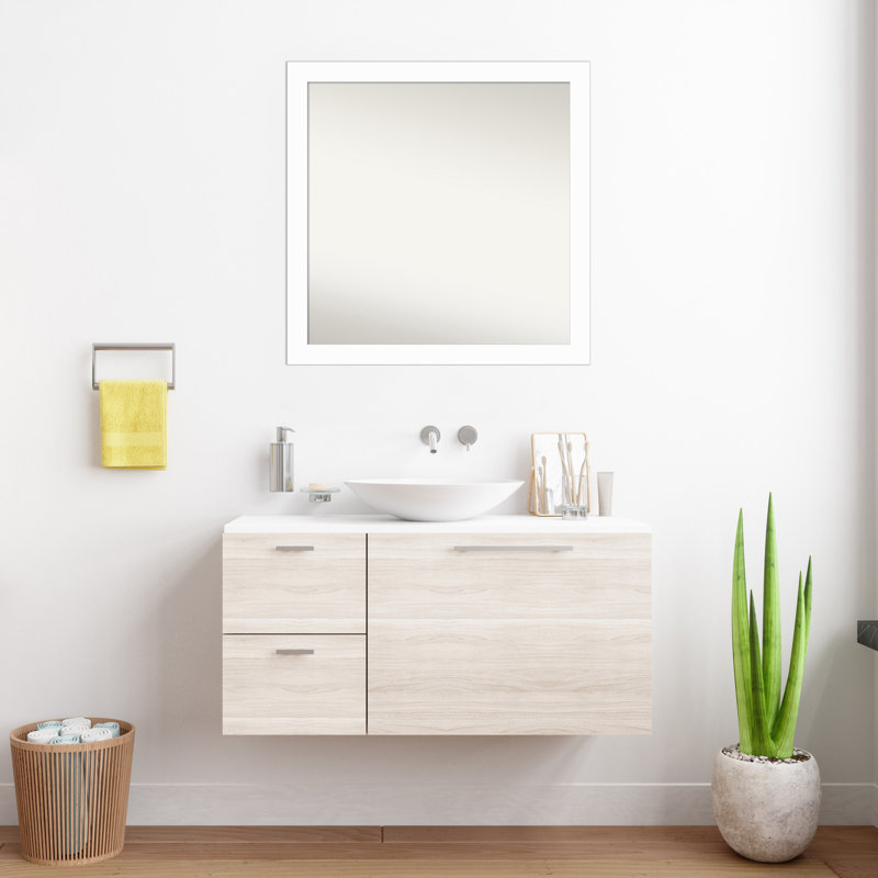 Miroir mural Jini, Blanc, Carré, 29,5 po x 29,5 po