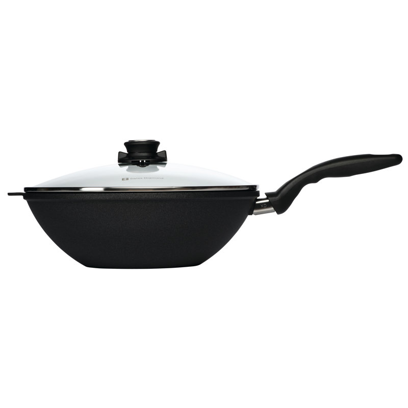 Swiss Diamond 11.8" Induction Non-Stick Alumimum Wok with Lid