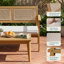 Canapé deux places Arbora avec table basse (partie 1 sur 2) - Mobilier d'extérieur en bois avec dossier tressé à double corde et assise profonde