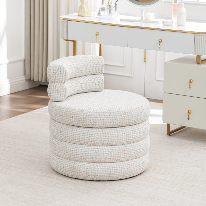 Chaise d'appoint rembourrée avec rangement, Blanc