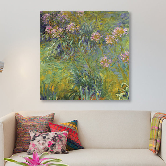Reproduction d'art graphique sur toile, "Agapanthus, 1930-26" par Claude Monet, H 12 po x l 12 po x P 0,75 po, Toile tendue