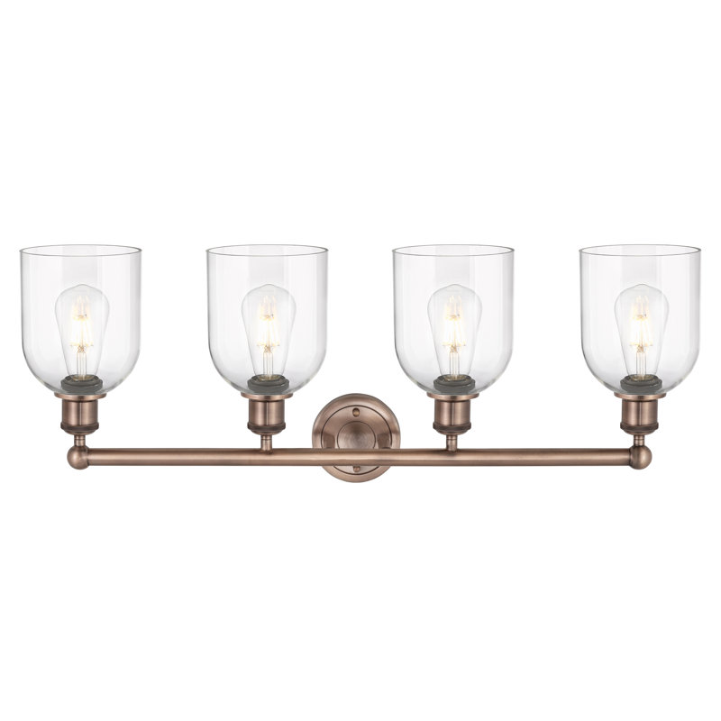 Odaniel 4 - Light Dimmable Vanity Light, Clear, Antique Copper