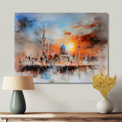 Prayer Time During Ramadan II - Islam Metal Wall Decor, Traditional Metal Print
