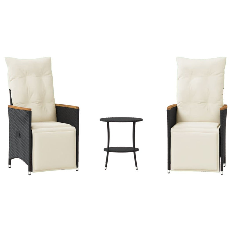 Bistro Set White, Cream, Black