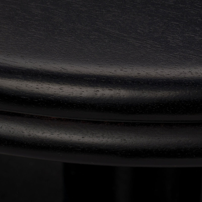 Bourbon Round Solid Wood Pedestal Dining Table, Black