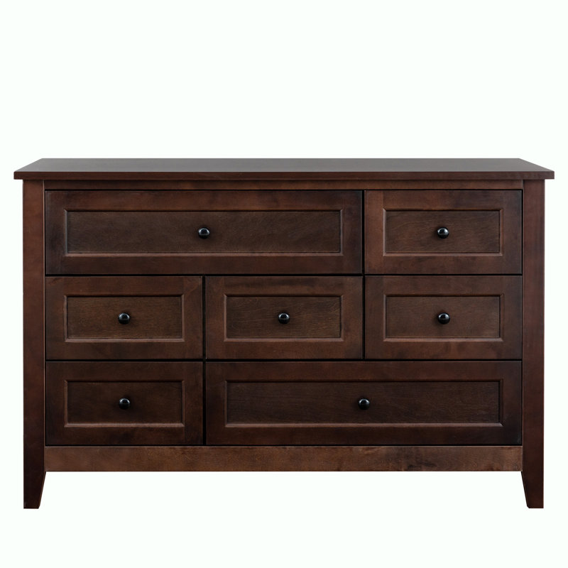 Commode de rangement en bois massif à 7 tiroirs Doswell