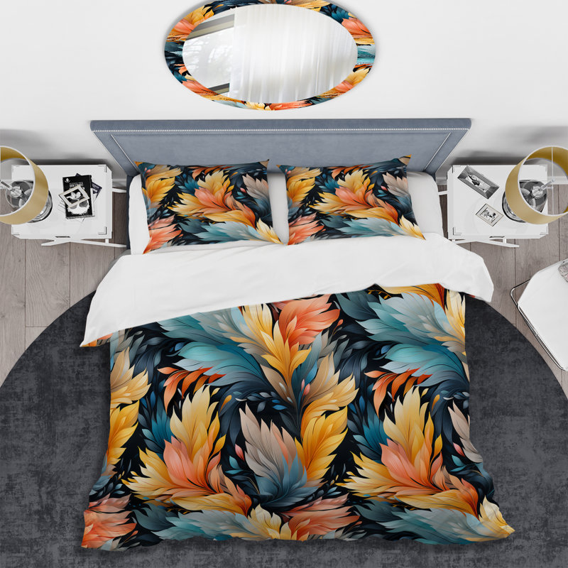 Ensemble de housse de couette en microfibre multicolore Playful Feathery Delight II