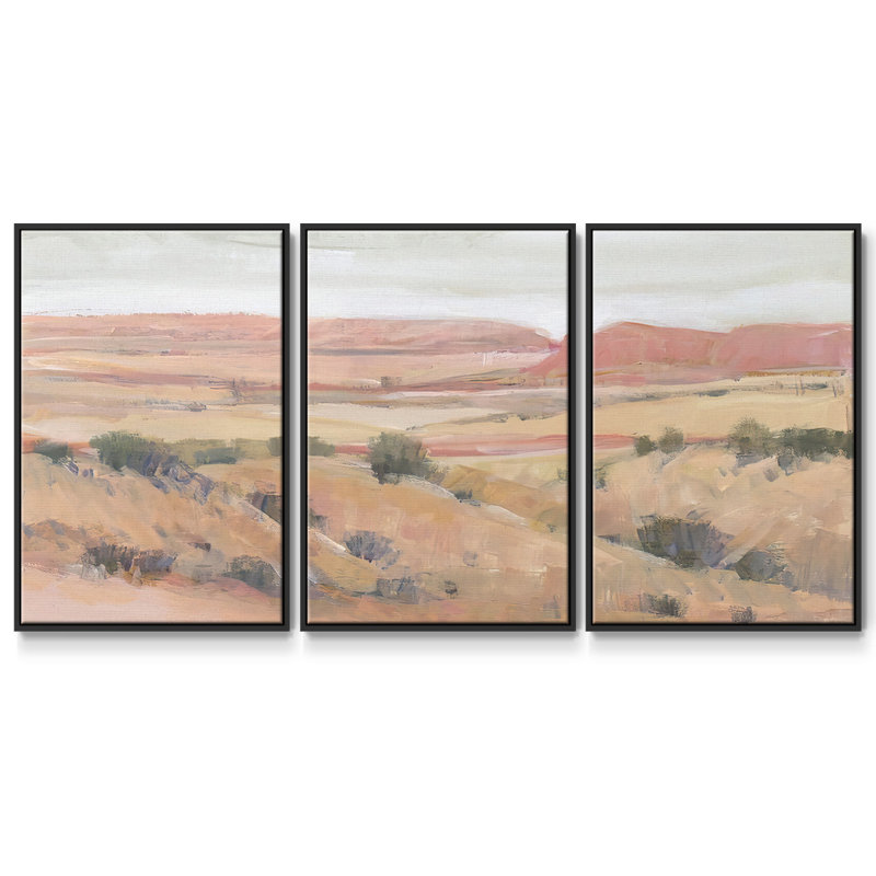 Southwest Landscape I 3 pièces, H 24 po x l 48 po x P 2 po, Noir