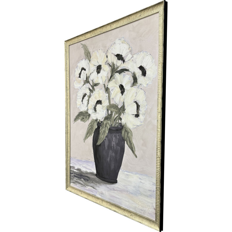 White Flowers Framed Art