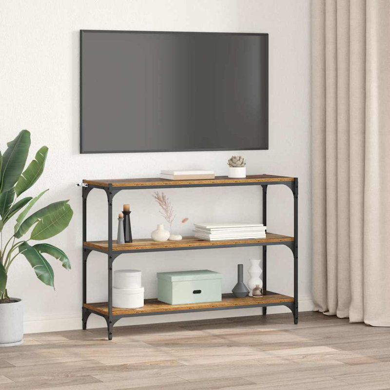 Book Cabinet Engineered Wood and Steel Media Rack/Sizes, Old wood