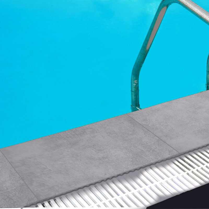 Quarzo 13" x 24" Porcelain Pool Coping, Beton Grey