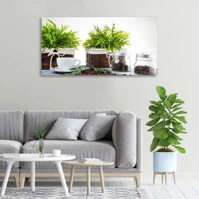 Home And Coffee Theme - Wrapped Canvas Print
