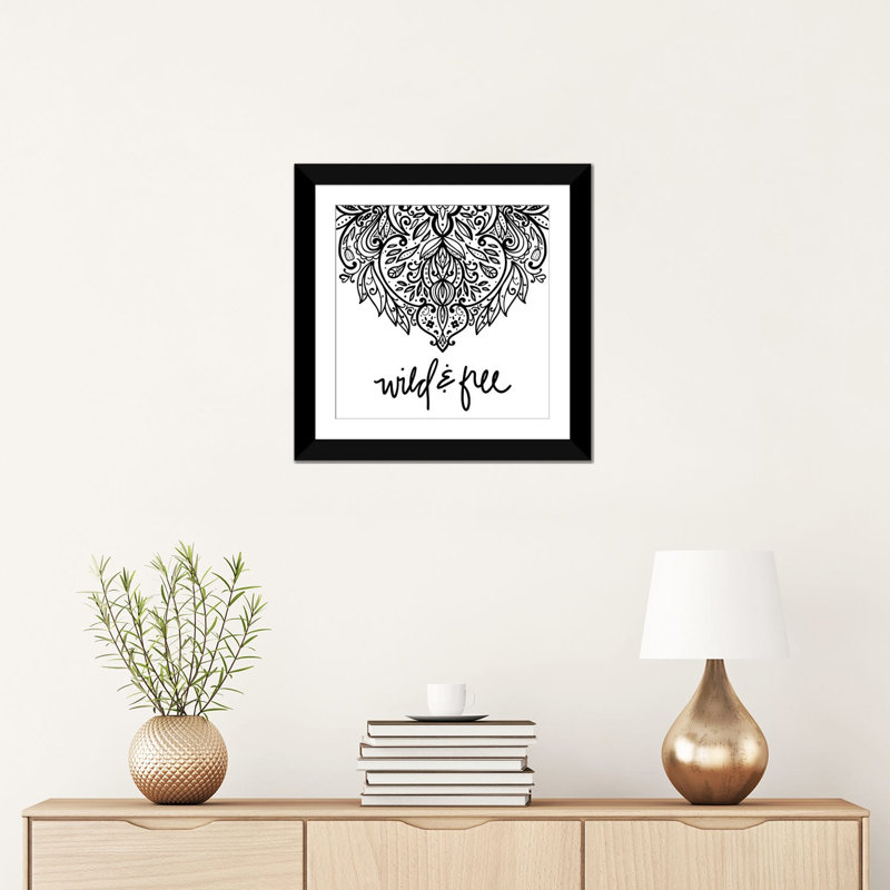 « wild & free daydreamer i », impression sur toile, H 16 po x l 16 po x P 1 po, Papier d'art encadré noir, Blanc