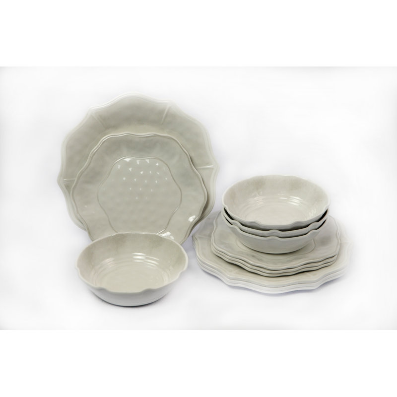 Dickinson Melamine Dinnerware - Service for 4, White