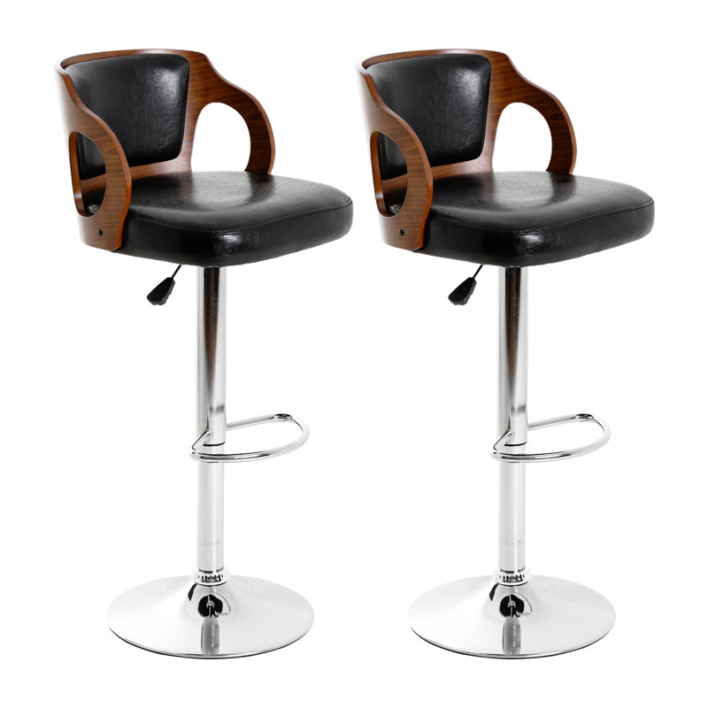 Tabouret de bar Calcidon, Similicuir noir