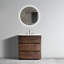 Lavabo pour salle de bain en noyer. Vaste espace de rangement, fonctionnement silencieux. Poignée ergonomique - Apparence. Bassin blanc. 30 po en noyer pré-assemblé. Capacité de travail intérieure accrue. Armoire moderne.-1981778285-1981778284